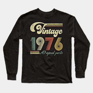 Retro Vintage 1976 48th Birthday Gift Men Women 48 Years Old Long Sleeve T-Shirt